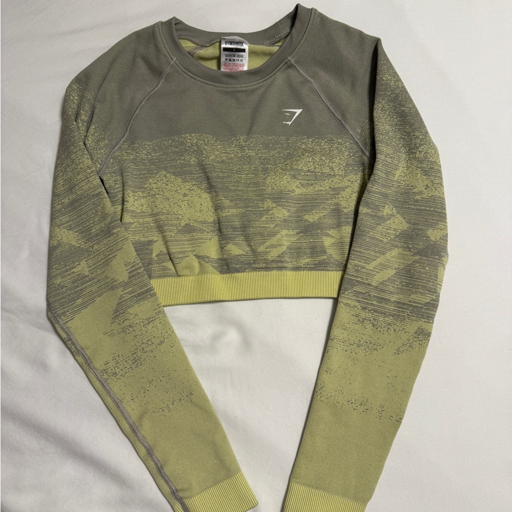 Gymshark Adapt Ombre Crop Top - Triangle I Taupe Grey